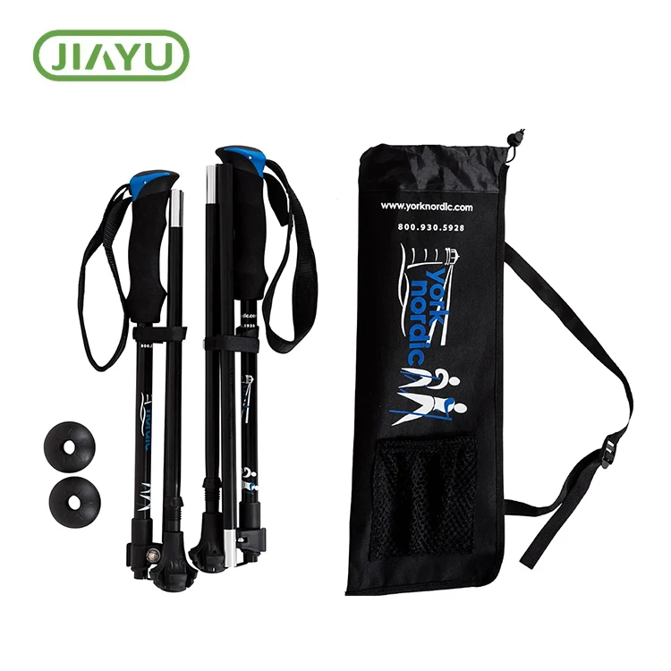 Dobleng hawakan ang natitiklop na poste ng trekking